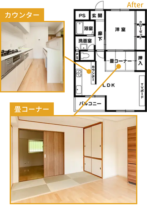 間取り変更リフォームの例