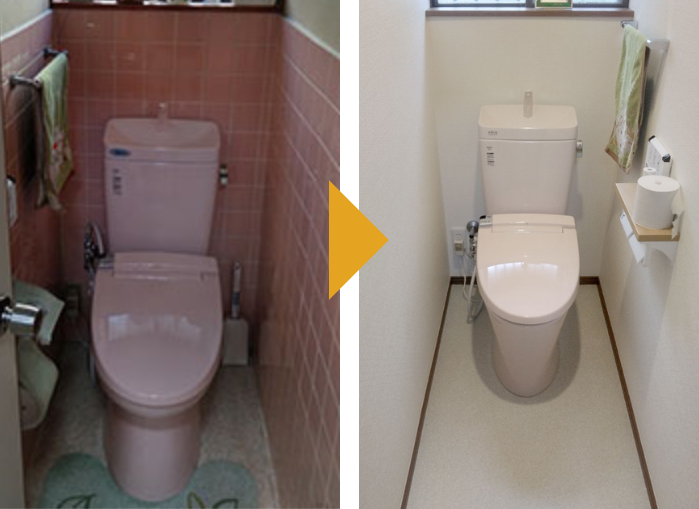 トイレの壁をタイルからクロスに張り替えた施工事例