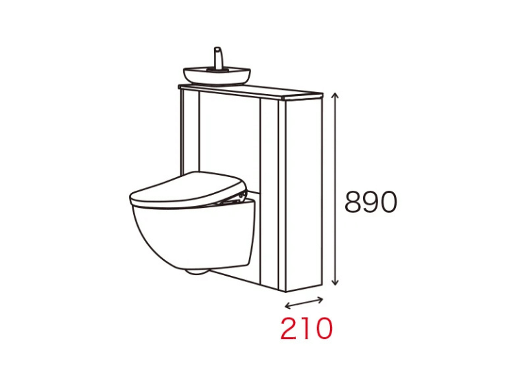 TOTOレストパルF_I型キャビネット_スリム収納タイプ_手洗器あり