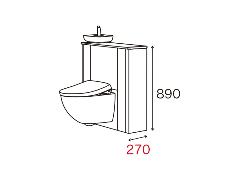 TOTOレストパルF_I型キャビネット_収納タイプ_手洗器あり