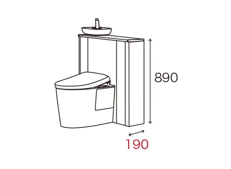 TOTOレストパル_I型キャビネット_スリム収納タイプ_手洗器あり