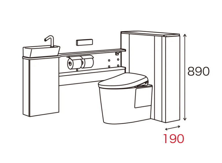 TOTOレストパル_L型キャビネット_スリム収納タイプ