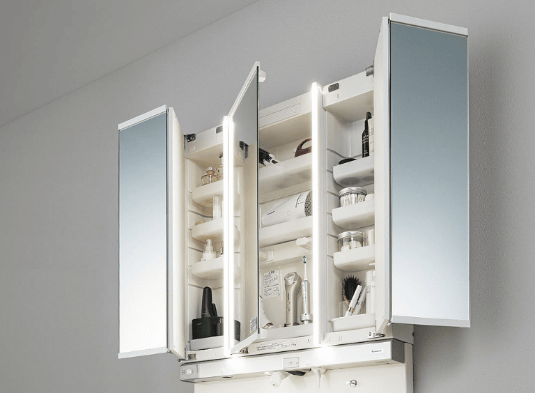 パナソニック洗面台_ツインラインLED照明(ミラくるミラー)