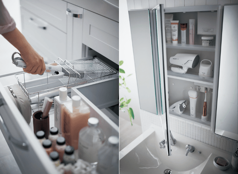 パナソニック洗面台_美容家電に適した収納